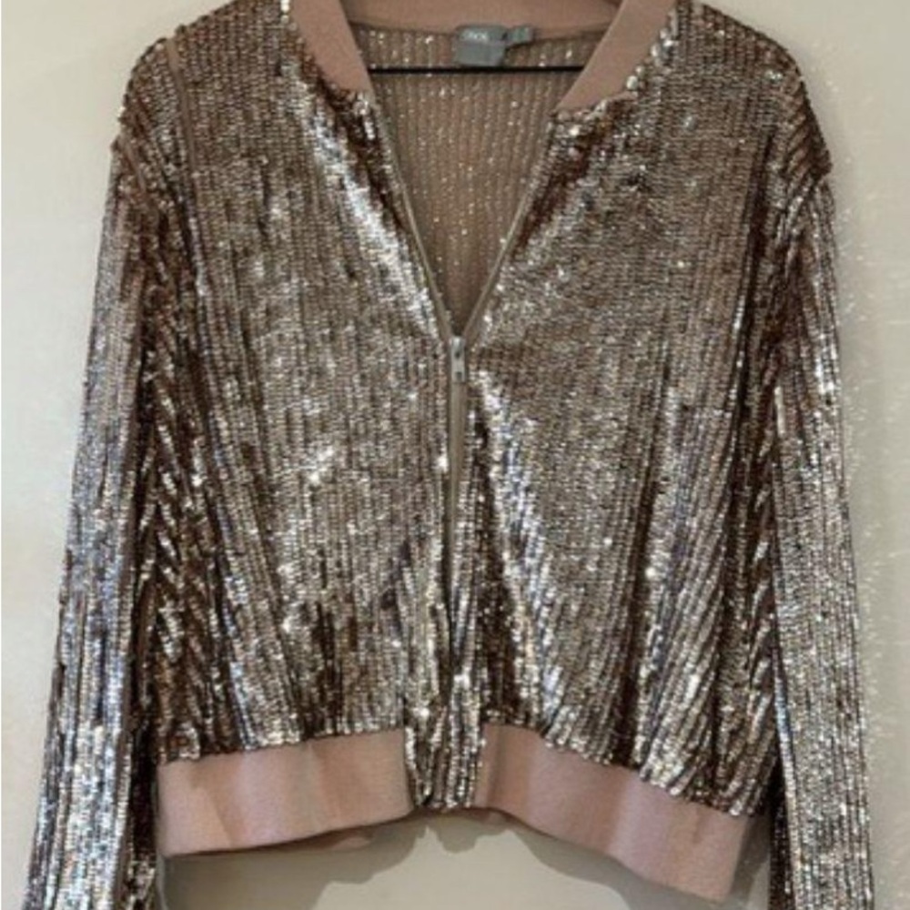 ASOS Curve Chic Sequin Jacket in Rose Gold